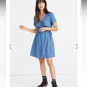 Madewell Denim Wrap Dress Size Extra Large NWT